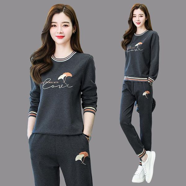 women's two piece pants autumn suit temperament printing professional casual fashion set woman clothes gray black, White
women's two piece pants autumn suit temperament printing professional casual fashion set woman clothes gray black, White