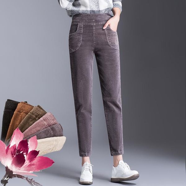women's pants & capris 2021 spring autumn corduroy ankle-length lady's high elastic waist multiple colour trousers, Black;white
women's pants & capris 2021 spring autumn corduroy ankle-length lady's high elastic waist multiple colour trousers, Black;white