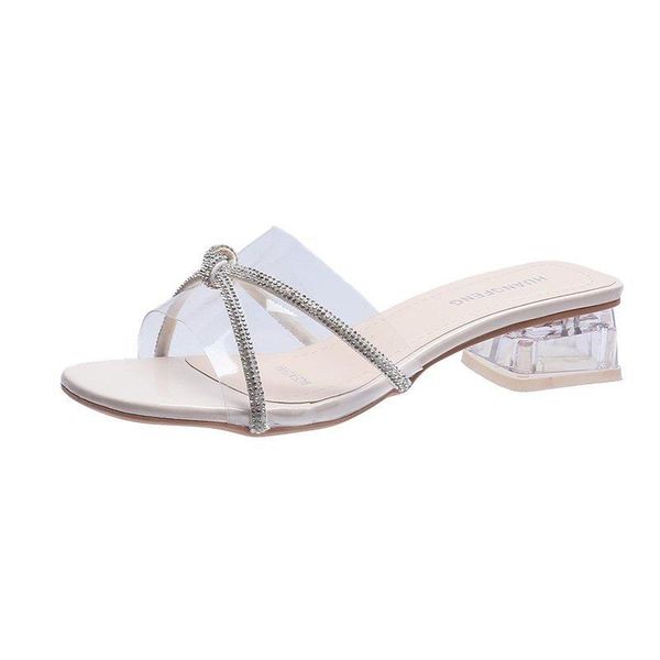 slippers casual shoes woman bling crystal women transparent pvc square mid heels open toe clear, Black
slippers casual shoes woman bling crystal women transparent pvc square mid heels open toe clear, Black