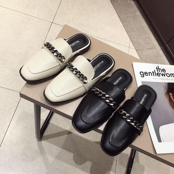 slippers metal chain mules square toe solid low heels summer woman shoes casual comfy brief femme slides concise flip flops 2021, Black
slippers metal chain mules square toe solid low heels summer woman shoes casual comfy brief femme slides concise flip flops 2021, Black