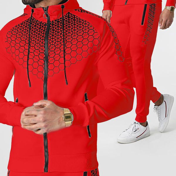men's tracksuits sportswear trend casual hooded sweater leggings two piece suit, Gray
men's tracksuits sportswear trend casual hooded sweater leggings two piece suit, Gray