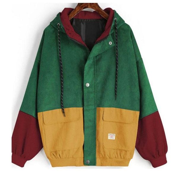 women's jackets 2021 korean loose color matching hooded baseball uniform corduroy tooling jacket winter female, Black;brown
women's jackets 2021 korean loose color matching hooded baseball uniform corduroy tooling jacket winter female, Black;brown