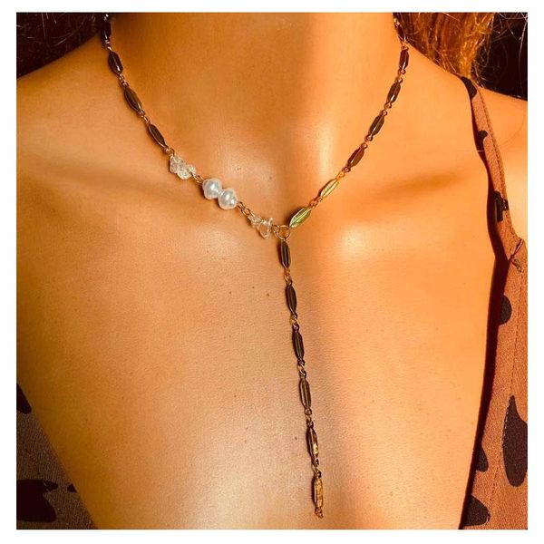 chains hahagirl vintage gold color metal chain necklaces for women fashion long female 2021 trendy jewelry accessories, Silver
chains hahagirl vintage gold color metal chain necklaces for women fashion long female 2021 trendy jewelry accessories, Silver