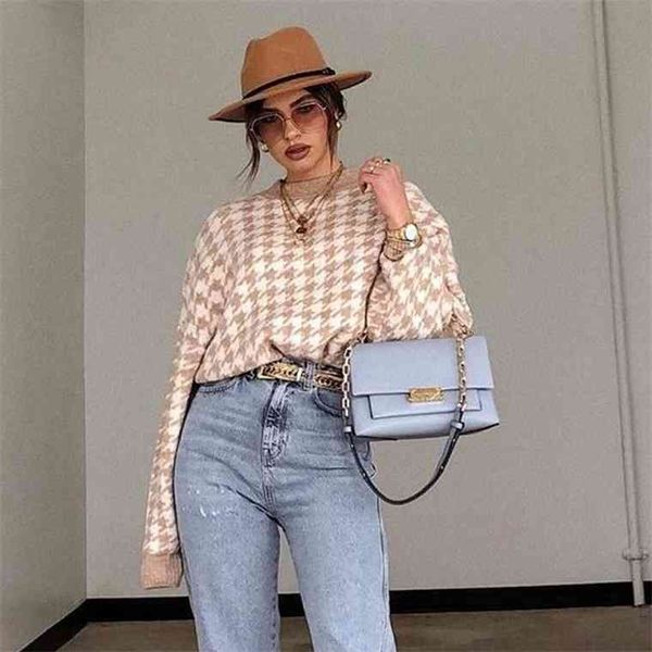 heyoungirl plaid casual chic long sleeve knit jumpers ladies autumn winter geometric khaki sweater women streetwear pullovers, White;black
heyoungirl plaid casual chic long sleeve knit jumpers ladies autumn winter geometric khaki sweater women streetwear pullovers, White;black