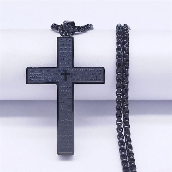 pendant necklaces big long stainless steel chain for men black color catholic bible cross jewelry collar acero nxh122s05, Silver
pendant necklaces big long stainless steel chain for men black color catholic bible cross jewelry collar acero nxh122s05, Silver