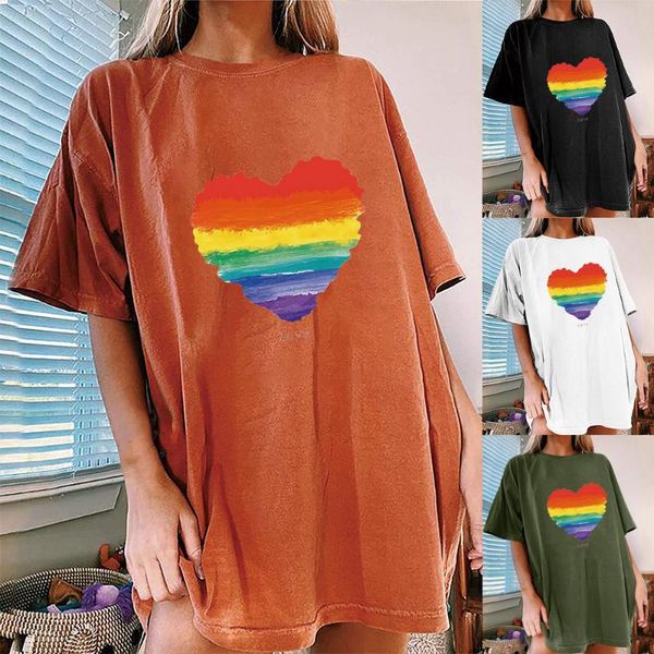women's t-shirt heart ptint couple t shirt women drop shoulder summer 2021 casual round neck loose clothes, White
women's t-shirt heart ptint couple t shirt women drop shoulder summer 2021 casual round neck loose clothes, White