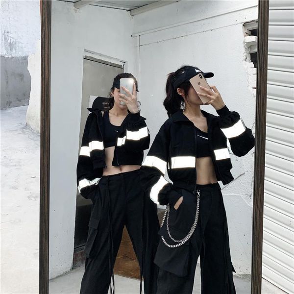 women's jackets for women autumn korean harajuku high waist crop reflective black long sleeve loose safari style coats streetwear, Black;brown
women's jackets for women autumn korean harajuku high waist crop reflective black long sleeve loose safari style coats streetwear, Black;brown