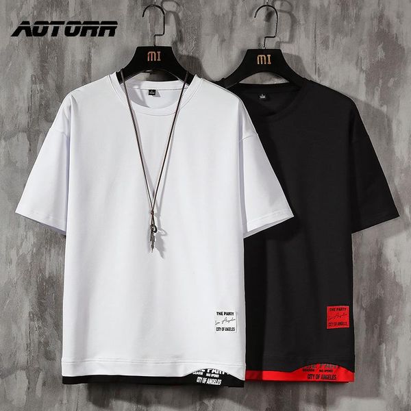 fashion breathable t-shirt men's summer patchwork short-sleeved loose solid casual t-shirts, White;black
fashion breathable t-shirt men's summer patchwork short-sleeved loose solid casual t-shirts, White;black