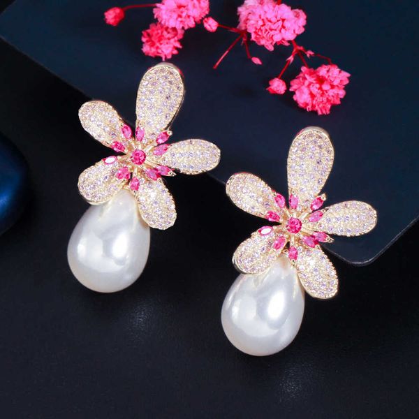 geometric red cubic zirconia flower big dangle drop pearl earrings for women luxury engagement wedding jewelry cz875 210714, Silver
geometric red cubic zirconia flower big dangle drop pearl earrings for women luxury engagement wedding jewelry cz875 210714, Silver