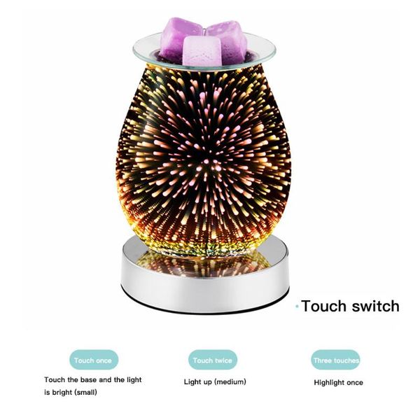 fragrance lamps electric aroma diffuser candle warmer wax melt with 3d firework effect night light for home
fragrance lamps electric aroma diffuser candle warmer wax melt with 3d firework effect night light for home