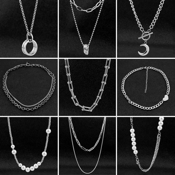 pendant necklaces so multilayer punk moon women men long heart pearl necklace chic hiphop rock charm jewelry gift bar party, Silver
pendant necklaces so multilayer punk moon women men long heart pearl necklace chic hiphop rock charm jewelry gift bar party, Silver