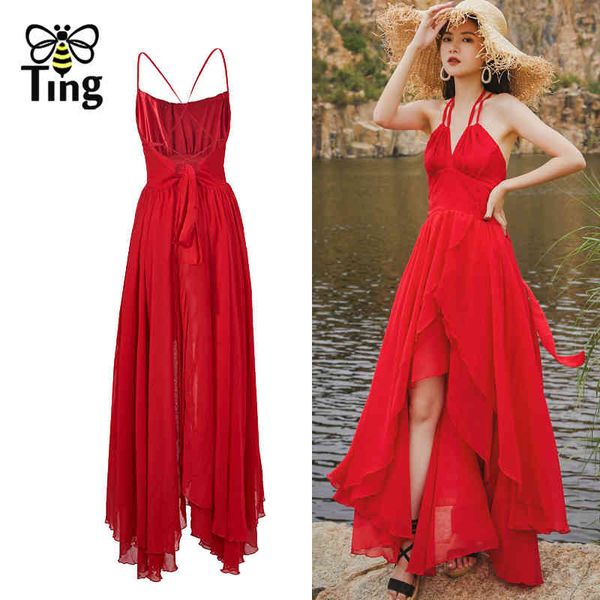summer bohemian strap sleeveless ruffles long dress open back boho chi chiffon red vestidos sundresses zevity 210513, Black;gray
summer bohemian strap sleeveless ruffles long dress open back boho chi chiffon red vestidos sundresses zevity 210513, Black;gray
