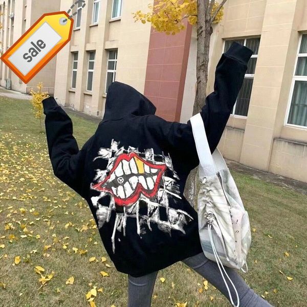 winter and 21 new autumn croix ch lovers color graffiti red big mouth h-painted hooded sweater for men women, Black
winter and 21 new autumn croix ch lovers color graffiti red big mouth h-painted hooded sweater for men women, Black