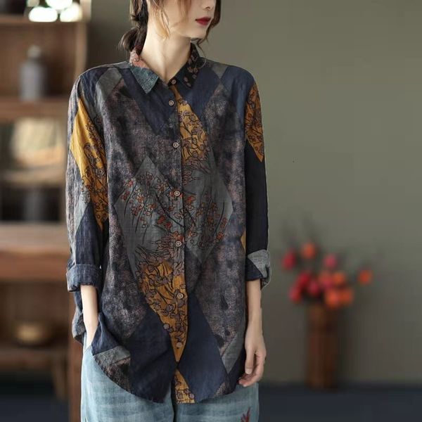 women's blouses & shirts arrival spring/autumn arts style women cotton vintga print long sleeve blouse single breasted turn-down c, White
women's blouses & shirts arrival spring/autumn arts style women cotton vintga print long sleeve blouse single breasted turn-down c, White
