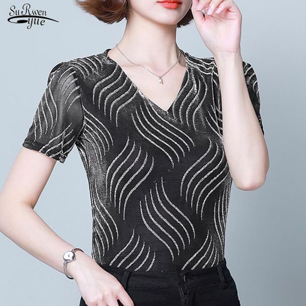 women's t-shirt 2021 summer short sleeve thin women casual elastic v neck fashion striped female chemise femme 14085, White
women's t-shirt 2021 summer short sleeve thin women casual elastic v neck fashion striped female chemise femme 14085, White