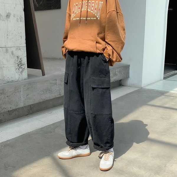 men's pants legible 2021 men pant casual wide leg ankle length elastic waist loose trousers man, Black
men's pants legible 2021 men pant casual wide leg ankle length elastic waist loose trousers man, Black