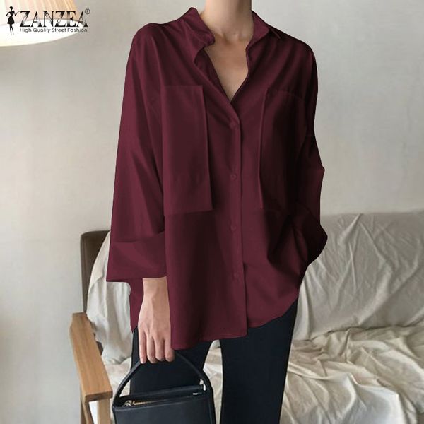 blouses vintage women's blouse 2021 autumn casual solid pockets shirts female stand collar office ladies shirt plus size 5xl, White
blouses vintage women's blouse 2021 autumn casual solid pockets shirts female stand collar office ladies shirt plus size 5xl, White