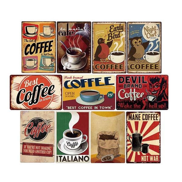 coffee tin sign vintage metal plaque kitchen coffee bar cafe retro posters pub wall decorative plates home decor 20*30 cm
coffee tin sign vintage metal plaque kitchen coffee bar cafe retro posters pub wall decorative plates home decor 20*30 cm