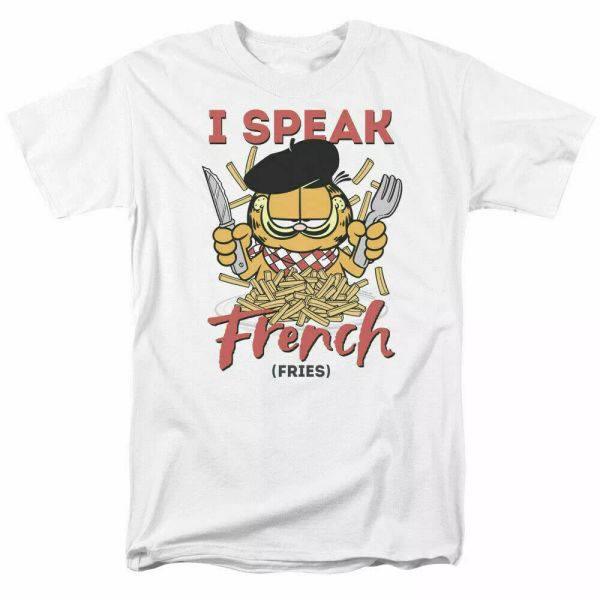 garfield i speak french fries t shirt licensed comic book cartoon tee white, White;black
garfield i speak french fries t shirt licensed comic book cartoon tee white, White;black