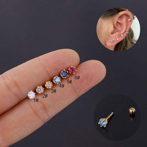 1piece piercing stainless steel stud eearing for women trend jewelry mini spring color zircon earring studs girl gift, Golden;silver
1piece piercing stainless steel stud eearing for women trend jewelry mini spring color zircon earring studs girl gift, Golden;silver