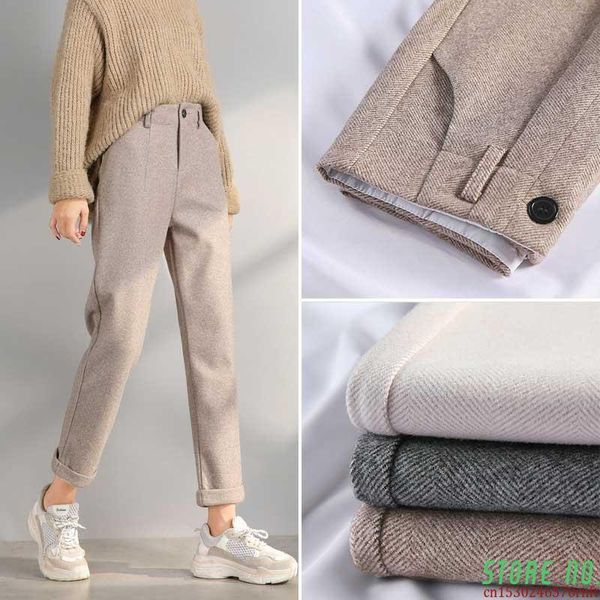 women autumn winter casual woolen pants female ol style straight ladies high waist harem trousers for work s386 women's & capris, Black;white
women autumn winter casual woolen pants female ol style straight ladies high waist harem trousers for work s386 women's & capris, Black;white