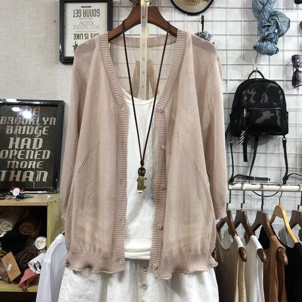 thin knitted cardigan 2021 summer loose short-sleeved casual all match women outwear coat women's knits & tees, White
thin knitted cardigan 2021 summer loose short-sleeved casual all match women outwear coat women's knits & tees, White