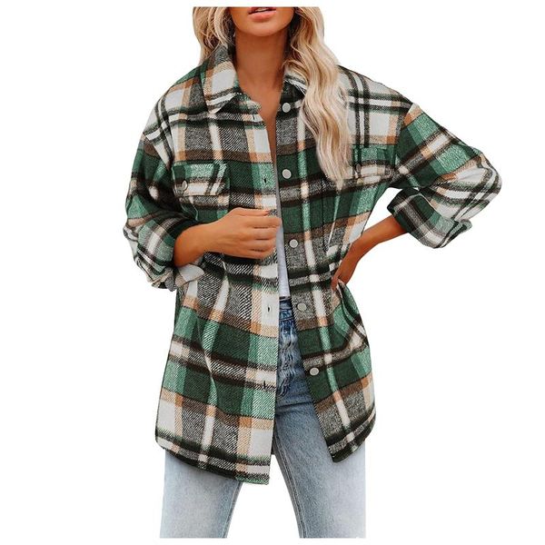 women's jackets women oversize plaid jacket coat lapel long sleeve single-breasted blouse outerwear chic shirts for female 2021 fashion, Black;brown
women's jackets women oversize plaid jacket coat lapel long sleeve single-breasted blouse outerwear chic shirts for female 2021 fashion, Black;brown