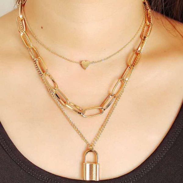 pendant necklaces multilayer hyperbole vintage heart necklace women geometry hip-hop long choker chain metal party gift fashion jewelry, Silver
pendant necklaces multilayer hyperbole vintage heart necklace women geometry hip-hop long choker chain metal party gift fashion jewelry, Silver