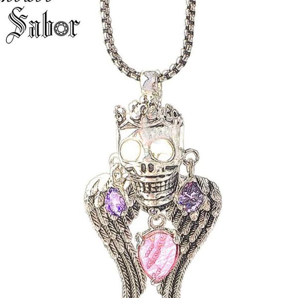 pendant necklaces link chain necklace skull king pave gift for women female heart silver color fashion punk skeleton jewelry
pendant necklaces link chain necklace skull king pave gift for women female heart silver color fashion punk skeleton jewelry