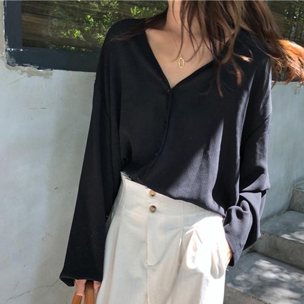 colors women v neck blouse loose long sleeve female chiffon blouses solid color shirts 2021 women's &, White
colors women v neck blouse loose long sleeve female chiffon blouses solid color shirts 2021 women's &, White