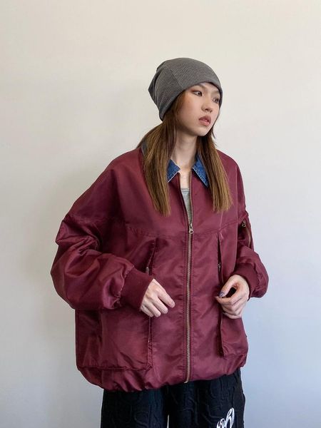 women's jackets 2021 autumn street port style bf tooling splicing denim thin coats for men and women, Black;brown
women's jackets 2021 autumn street port style bf tooling splicing denim thin coats for men and women, Black;brown