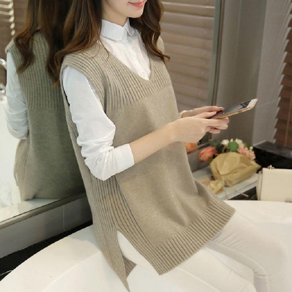 women's sweaters spring/autumn clothing v-neck knitted autumn vest 5066, White;black
women's sweaters spring/autumn clothing v-neck knitted autumn vest 5066, White;black
