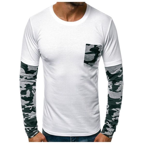 men's t-shirts fashion casual slim camouflage patchwork long sleeve t shirt blouse man discount high quality, White;black
men's t-shirts fashion casual slim camouflage patchwork long sleeve t shirt blouse man discount high quality, White;black
