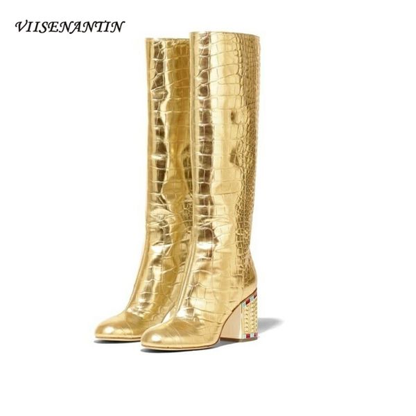 viisenantin large size gold pattern high-tube thick-high-heel long-tube sleeve knight catwalk boots woman 211103, Black
viisenantin large size gold pattern high-tube thick-high-heel long-tube sleeve knight catwalk boots woman 211103, Black