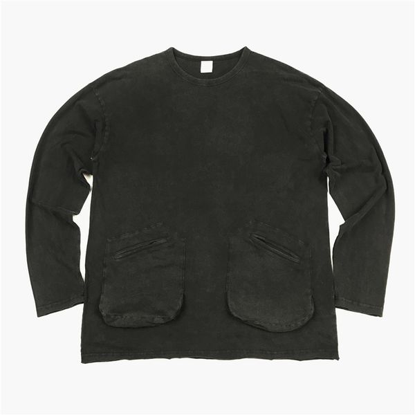 t shirts waist pocket distressed black t-shirt hip hop long sleeve heavy washed cotton tee kanye streetwear, White
t shirts waist pocket distressed black t-shirt hip hop long sleeve heavy washed cotton tee kanye streetwear, White