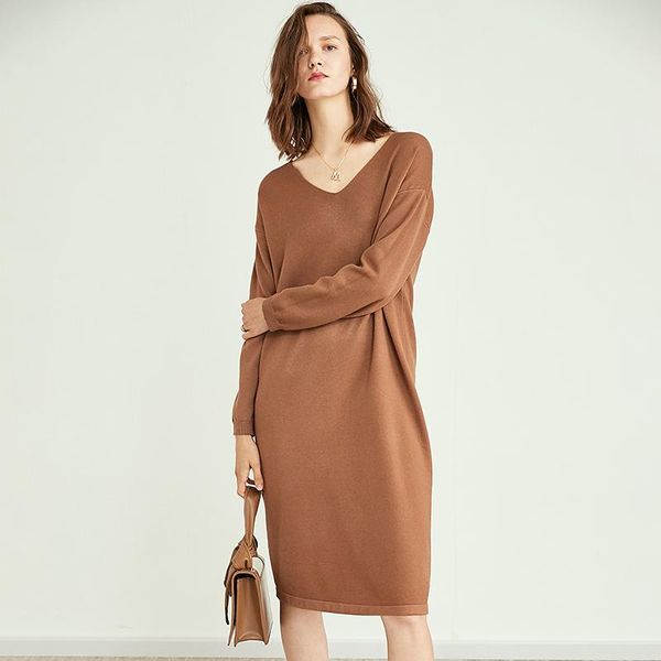 casual dresses jech2021 winter women sweater dress wool cashmere straight solid full knee-length v-neck regular, Black;gray
casual dresses jech2021 winter women sweater dress wool cashmere straight solid full knee-length v-neck regular, Black;gray