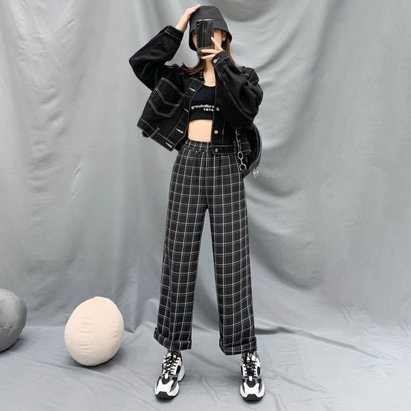 women's pants & capris goplus high waist black plaid women vintage wide leg trousers korean clothes spodnie damskie pantalones de mujer, Black;white
women's pants & capris goplus high waist black plaid women vintage wide leg trousers korean clothes spodnie damskie pantalones de mujer, Black;white