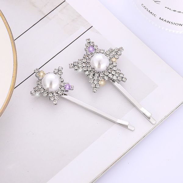 fashion diamond five pointed star hair accessories simple five pointed star clip headdress, Golden;silver
fashion diamond five pointed star hair accessories simple five pointed star clip headdress, Golden;silver