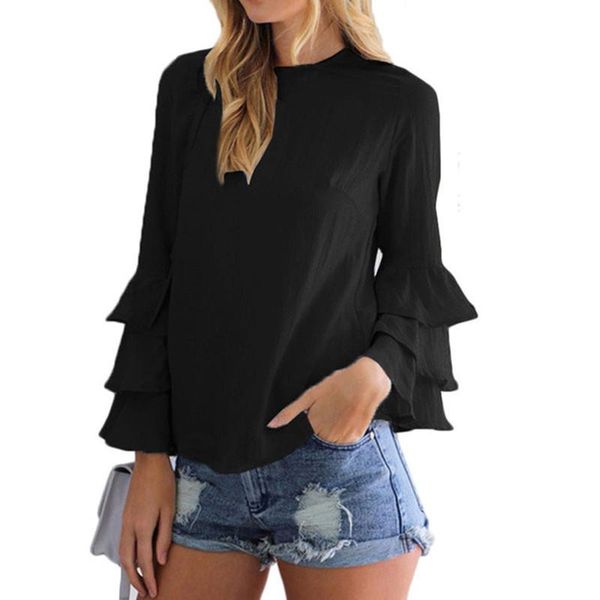 women's blouses & shirts ruffle sleeve and shirt summer spring solid color long-sleeved o-neck casual loose pink blusa feminina, White
women's blouses & shirts ruffle sleeve and shirt summer spring solid color long-sleeved o-neck casual loose pink blusa feminina, White