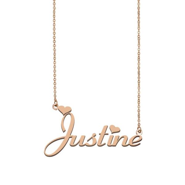 pendant necklaces justine name necklace , custom for women girls friends birthday wedding christmas mother days gift, Silver 
pendant necklaces justine name necklace , custom for women girls friends birthday wedding christmas mother days gift, Silver