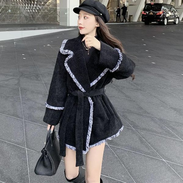 autumn and winter woolen coat with tassels loose women's in the long section waist was thin wool & blends, Black
autumn and winter woolen coat with tassels loose women's in the long section waist was thin wool & blends, Black