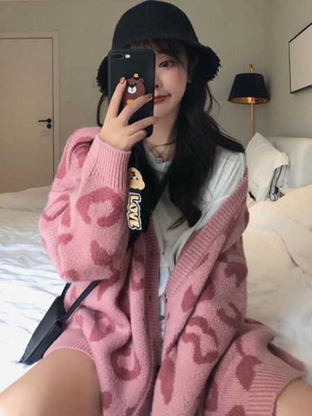 women's t-shirt autumn and winter lazy style waitmore sweater female 2021 v-neck student korean outerwear loose knitted cardigan, White
women's t-shirt autumn and winter lazy style waitmore sweater female 2021 v-neck student korean outerwear loose knitted cardigan, White