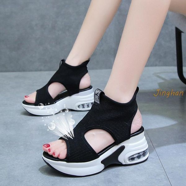summer mesh soft bottom sandals casual breathable running shoes flat student lovely peep toe, Black
summer mesh soft bottom sandals casual breathable running shoes flat student lovely peep toe, Black