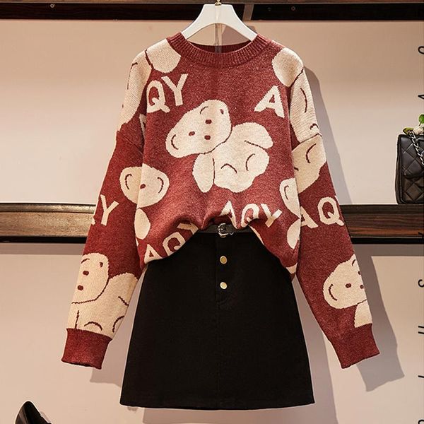 women's sweaters 2021 korean autumn winter chic women sweater o-neck knitted thick long-sleeved warm clothing + loose age-reducing skir, White;black
women's sweaters 2021 korean autumn winter chic women sweater o-neck knitted thick long-sleeved warm clothing + loose age-reducing skir, White;black