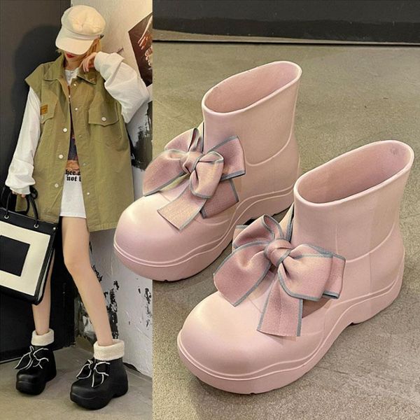 slippers women's rain boots fashion rubber ladies walking non-slip waterproof ankle rainboots shoes casual thick-soled, Black
slippers women's rain boots fashion rubber ladies walking non-slip waterproof ankle rainboots shoes casual thick-soled, Black