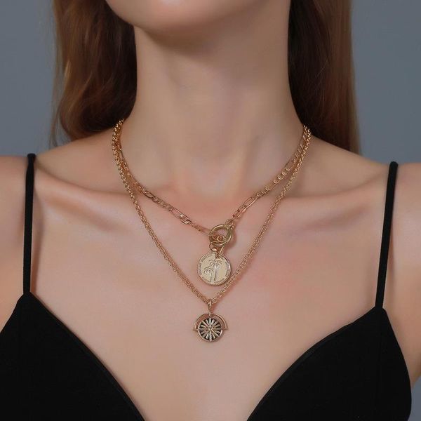 chains retro necklace women multilayer necklaces woman round pendant fashion european girls jewelry trendy metal collier, Silver
chains retro necklace women multilayer necklaces woman round pendant fashion european girls jewelry trendy metal collier, Silver