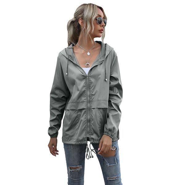 women jackets hooded windproof basic zipper coats long sleeve casual cardigan hoodie, Black;brown
women jackets hooded windproof basic zipper coats long sleeve casual cardigan hoodie, Black;brown