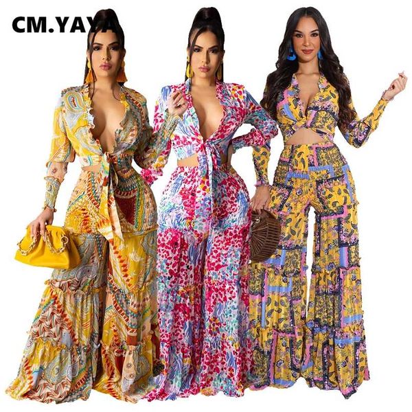 cm.yaya autumn women set full sleeve v-neck crop wide leg pants two 2 piece sets street tracksuit chiffon beach outfits 211007, White
cm.yaya autumn women set full sleeve v-neck crop wide leg pants two 2 piece sets street tracksuit chiffon beach outfits 211007, White