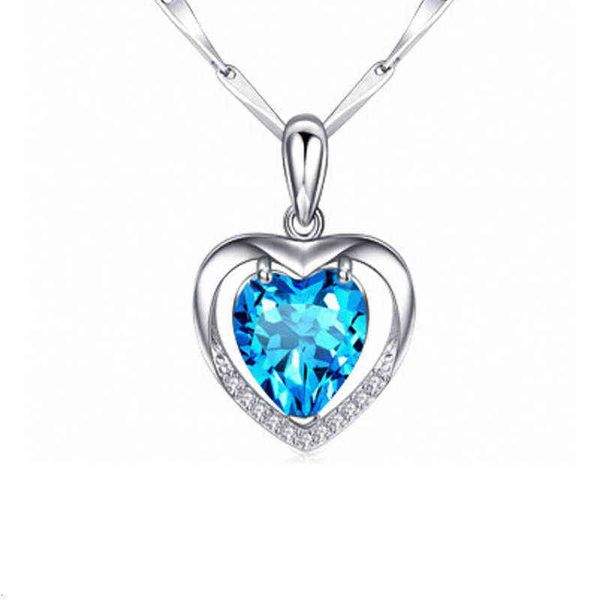 sea blue heart necklace women's korean version light luxury small crowd heart-shaped pendant simple temperament clavicle chain lovers g, Silver
sea blue heart necklace women's korean version light luxury small crowd heart-shaped pendant simple temperament clavicle chain lovers g, Silver
