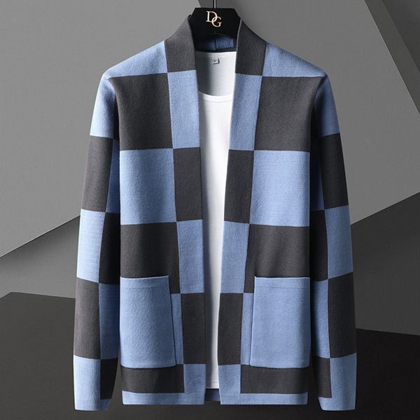 british style autumn new knitted cardigan sweater trend brand fashion plaid cardigan coat men leisure yellow blue mens sweaters, White;black
british style autumn new knitted cardigan sweater trend brand fashion plaid cardigan coat men leisure yellow blue mens sweaters, White;black